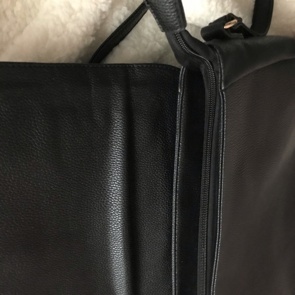 Black Vegan Leather Messenger Bag - Picture 5 of 5